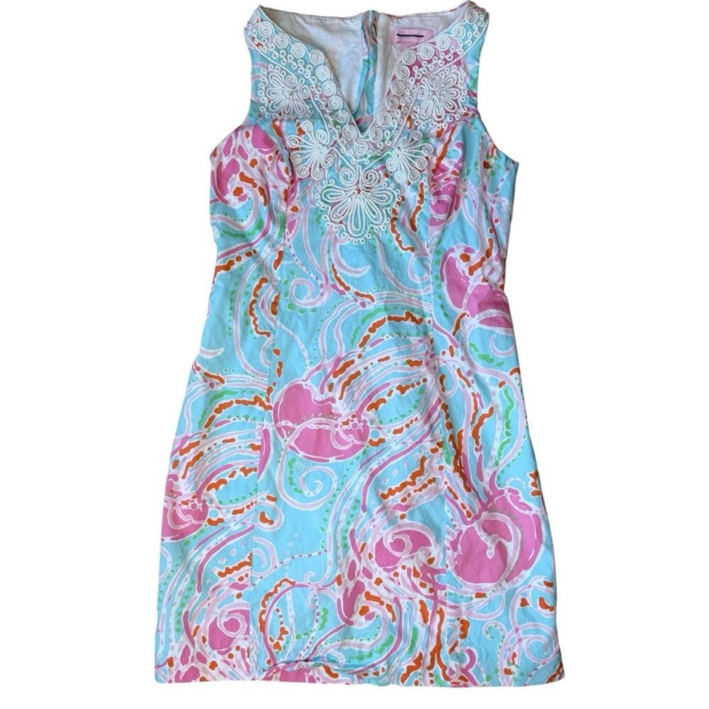 Lilly Pulitzer Pink and Blue Midi Dress